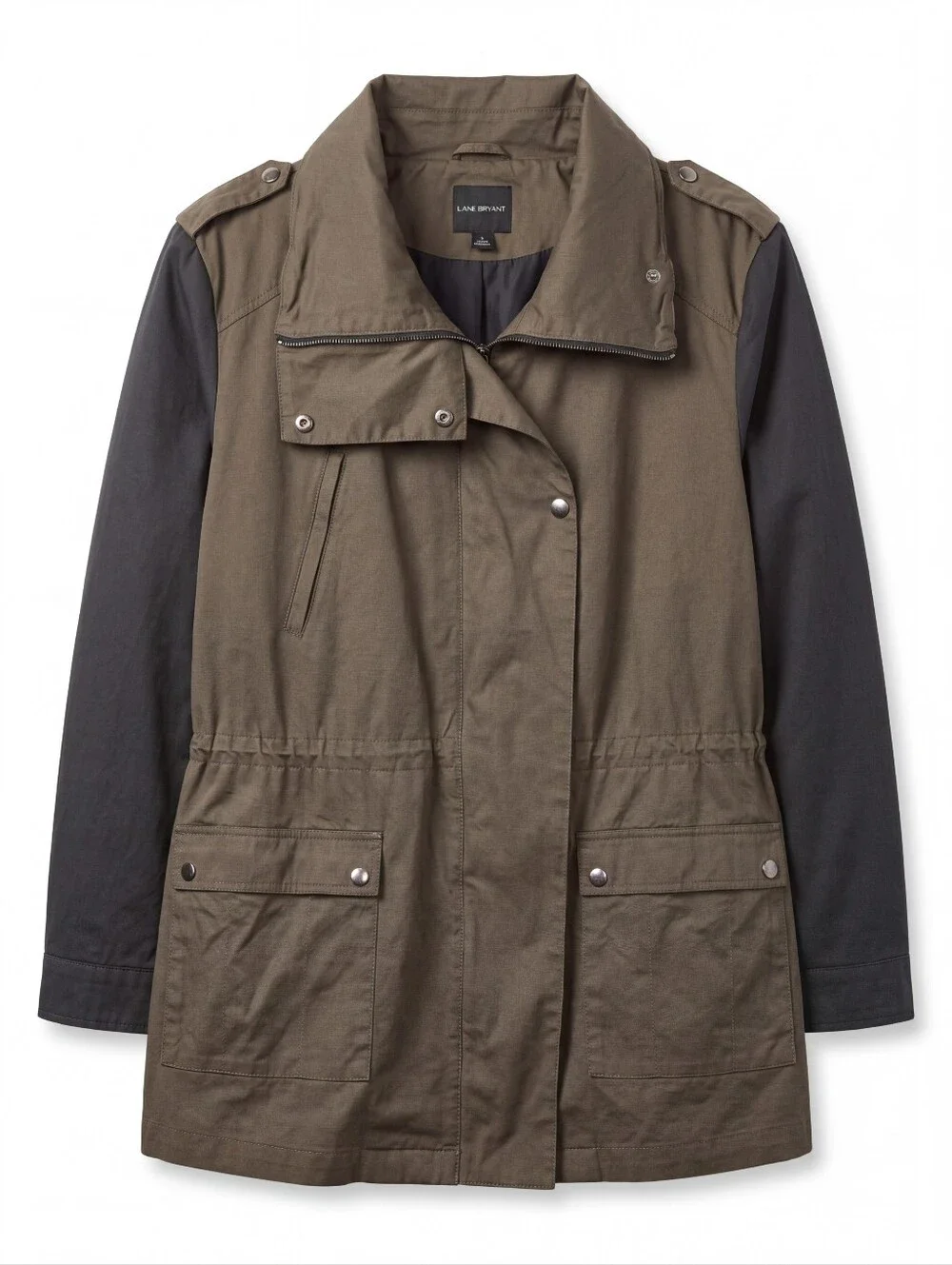 Lane Bryant Olive and Black Utility Jacket